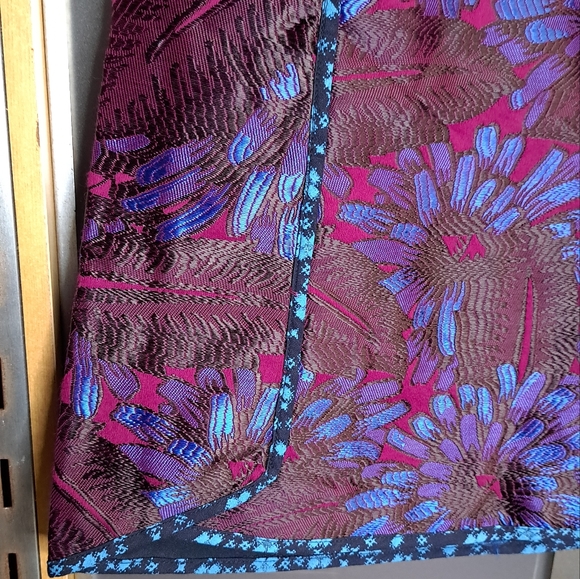 J.Crew • Vibrant GORGEOUS Floral Jacquard Neon Purple Blue Mini Pencil Skirt 12 - Picture 7 of 17